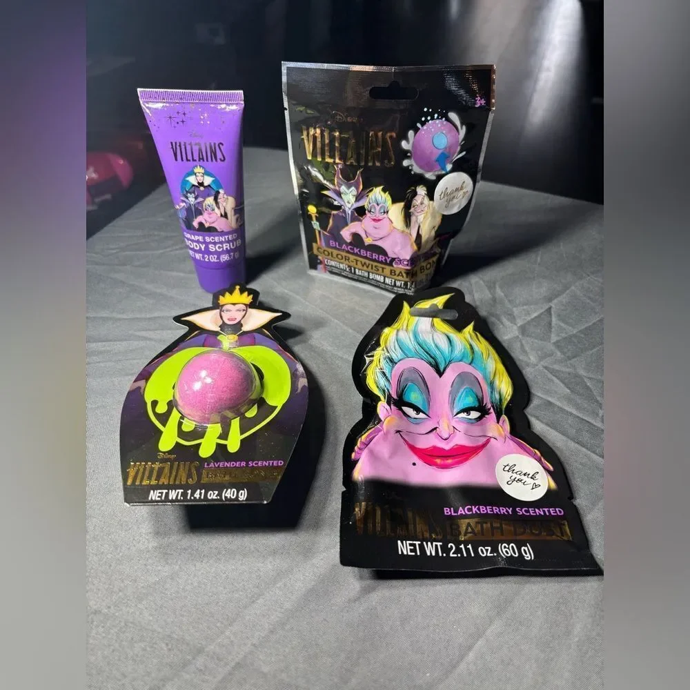 4 pc New Disney Villains Bath Bundle NWT